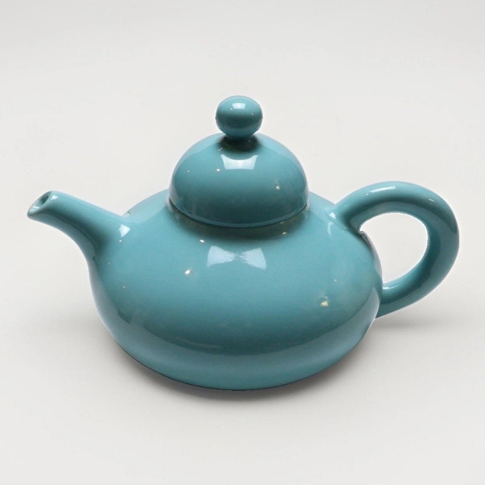 VTG Franciscan Ware El Patio Blue Ceramic Teapot w/Lid 1930's Stamped